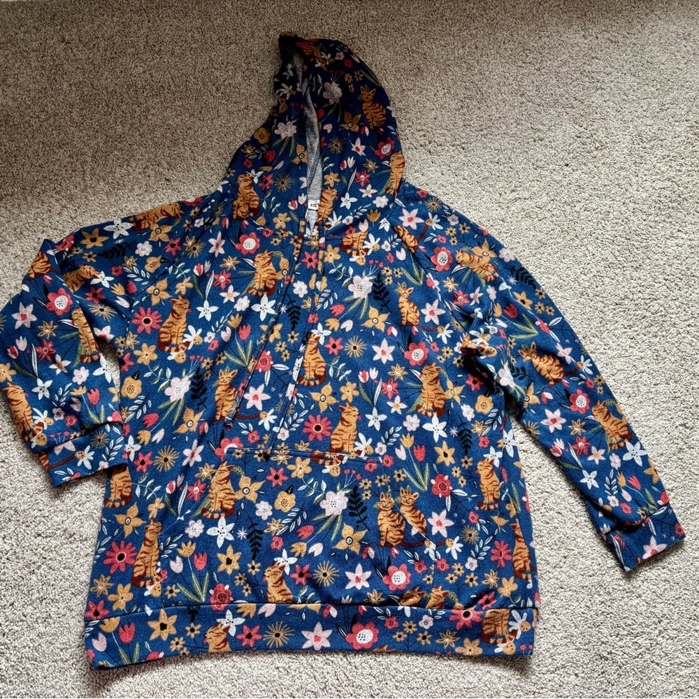 Floral Print Long Sleeve Hoodie